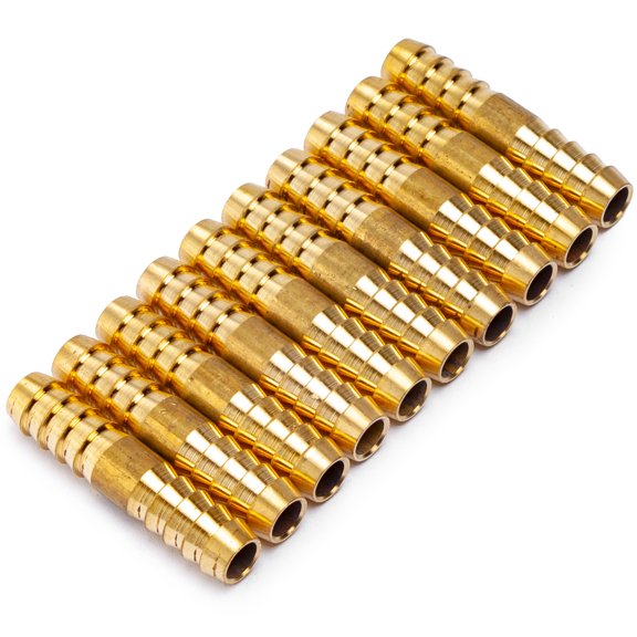 LTWFITTING Brass Barb Splicer Mender 5/16-Inch ID Hose Fitting Air Water Fuel Hose Joiner(Pack of 10)