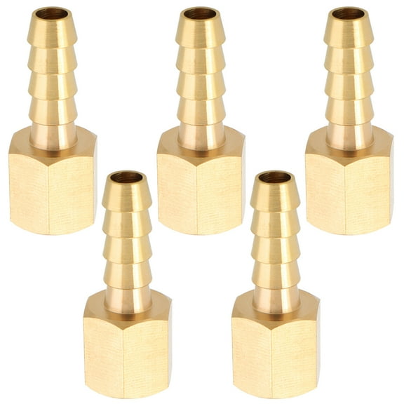 LTWFITTING Brass Fitting Coupler 1/4-Inch Hose Barb x 1/8-Inch Female NPT Fuel Water(Pack of 5)