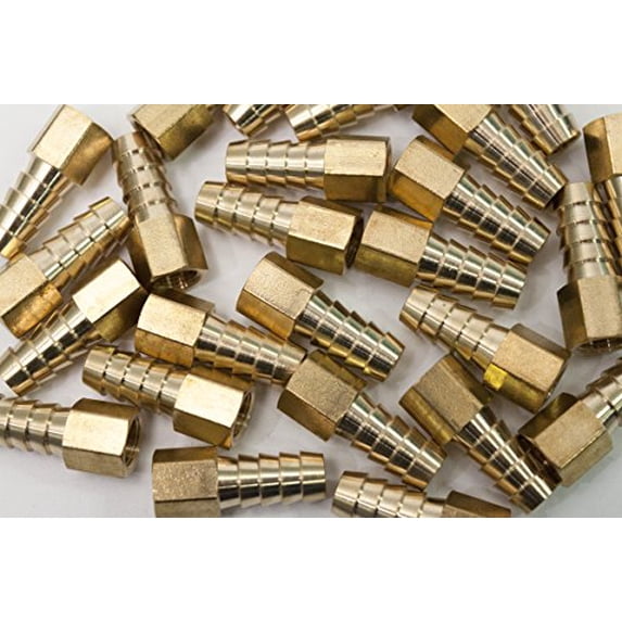 LTWFITTING Brass Fitting Coupler 3/8-Inch Hose Barb x 1/8-Inch Female NPT Fuel Water Boat(Pack of 300)