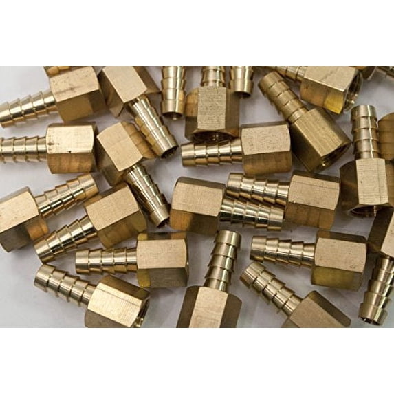 LTWFITTING Brass Fitting Coupler 5/16-Inch Hose Barb x 1/4-Inch Female NPT Fuel Water Boat(Pack of 300)