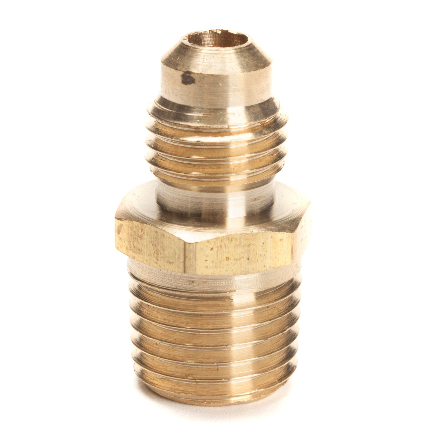 1/8\" T X 1/8\" NPT SAE 45 Flare Brass Fitting - Male Connector (Tube To Male Pipe