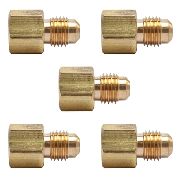 LTWFITTING Brass Flare 1/4" OD x 1/8" Female NPT Female Connector Tube Fitting(Pack of 5)