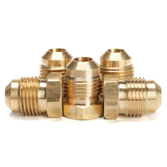 LTWFITTING Brass Flare 3/8" OD Plug, Brass Flare Tube Fitting(Pack of 5)