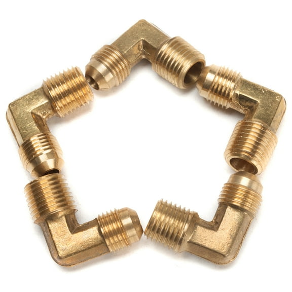 LTWFITTING Brass Flare 5/16" OD x 1/4" Male NPT 90 Degree Elbow Tube Fitting (Pack of 5)