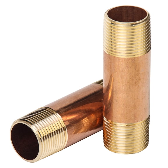 LTWFITTING Brass Pipe 4" Long Nipples Fitting 1" Male NPT Air Water(Pack of 2)
