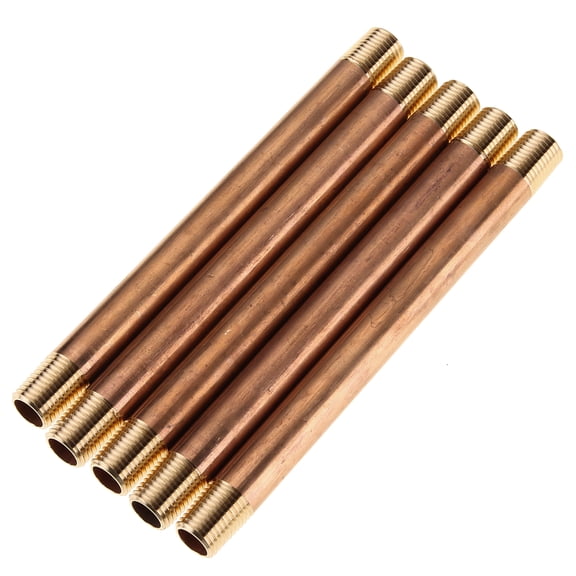 LTWFITTING Brass Pipe 6" Long Nipple Fitting 1/4" Male NPT Air Water(Pack of 5)