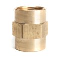 thumbnail image 2 of 1/4 Inch Brass Pipe Coupling - Female NPT FNPT FPT Pipe Fitting Connector (5 Pack) 2 of 9