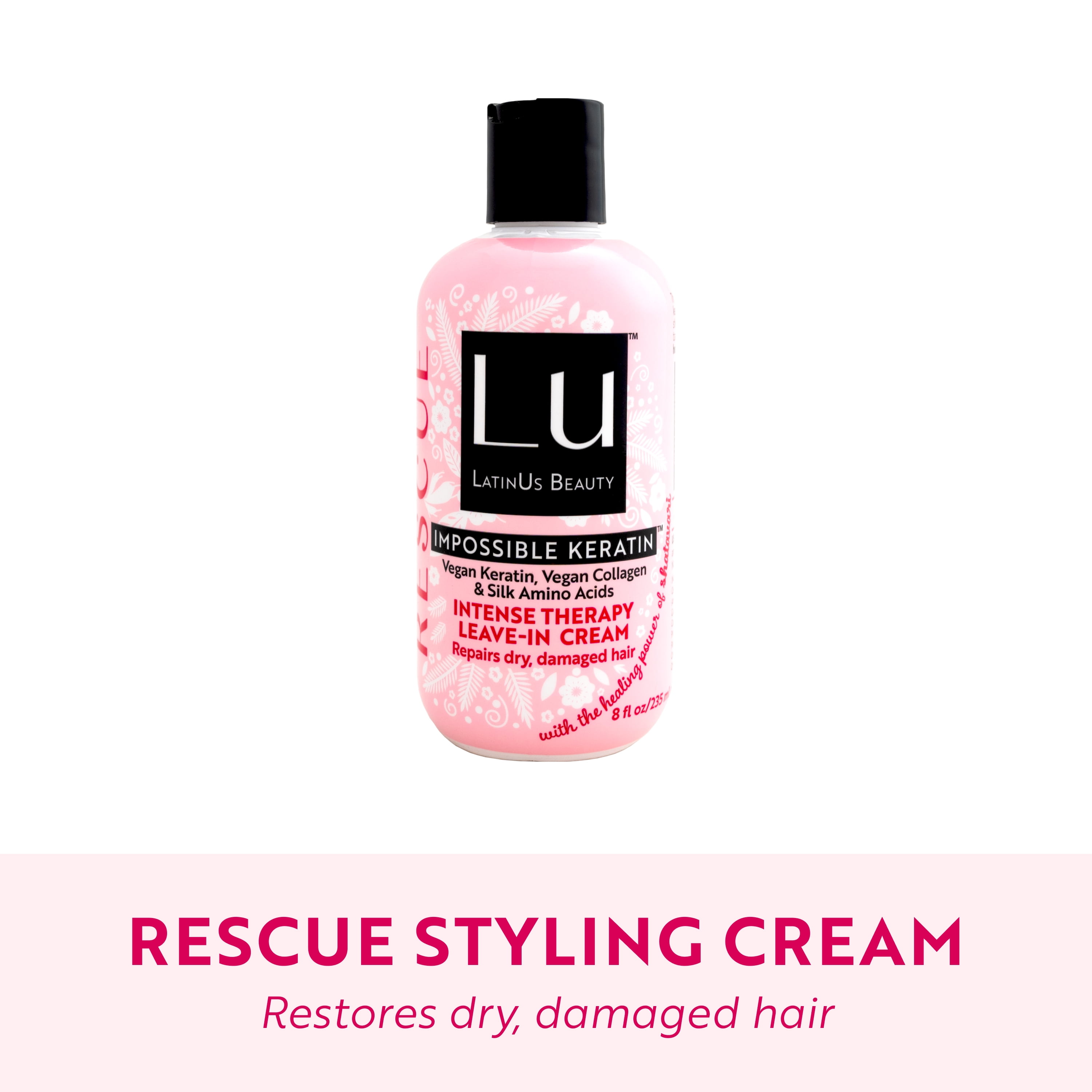 LU LatinUs Beauty Rescue Intense Therapy Leave-in Cream Conditioner, for All Hair Types, 8 oz