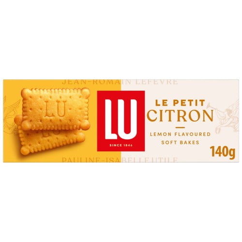 LU Le Petit Citron Lemon Flavoured Soft Bakes Biscuits 140g, British Import (Pack of 2)