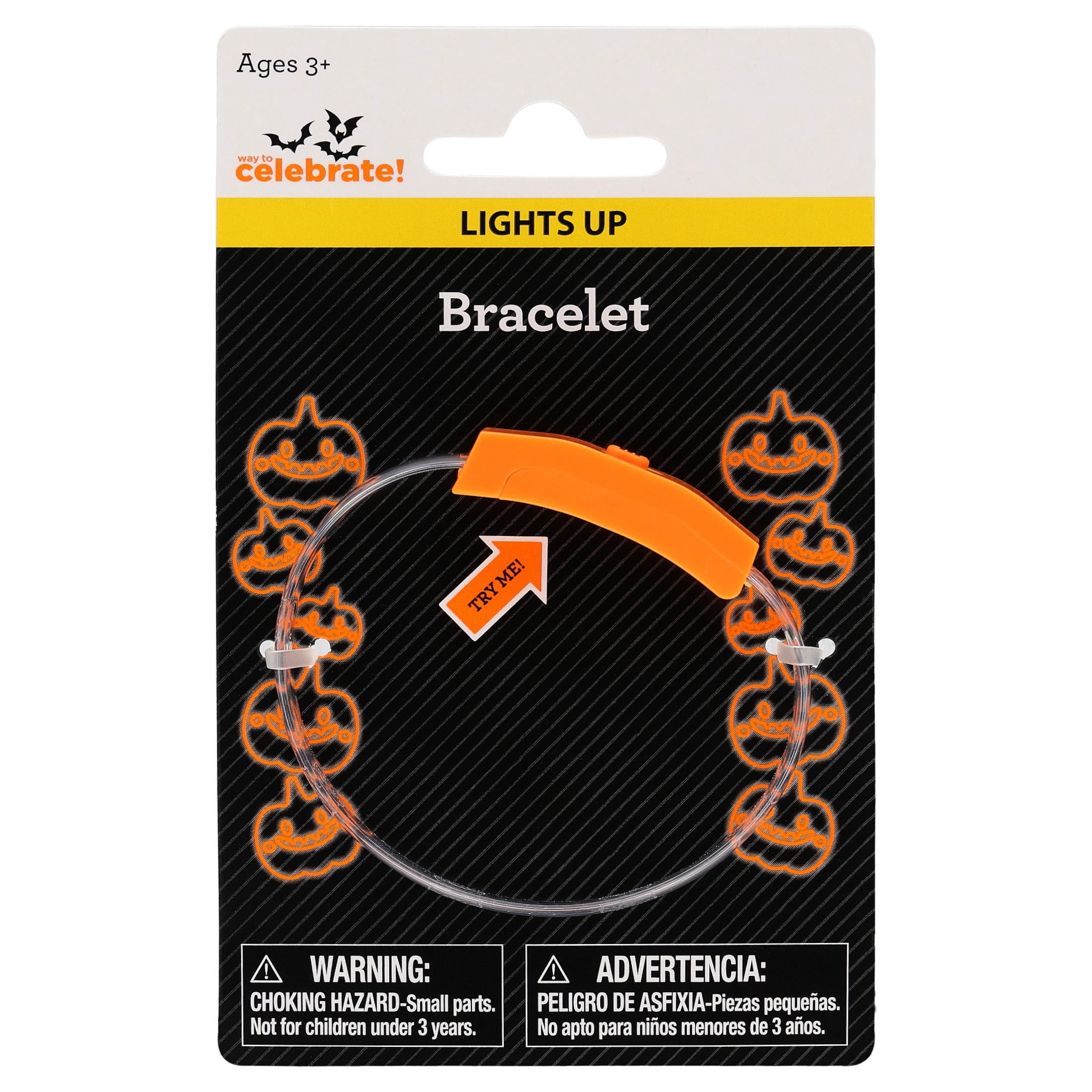 Light-Up Jack-o'-Lantern Bracelet, Orange, Halloween by Way To Celebrate