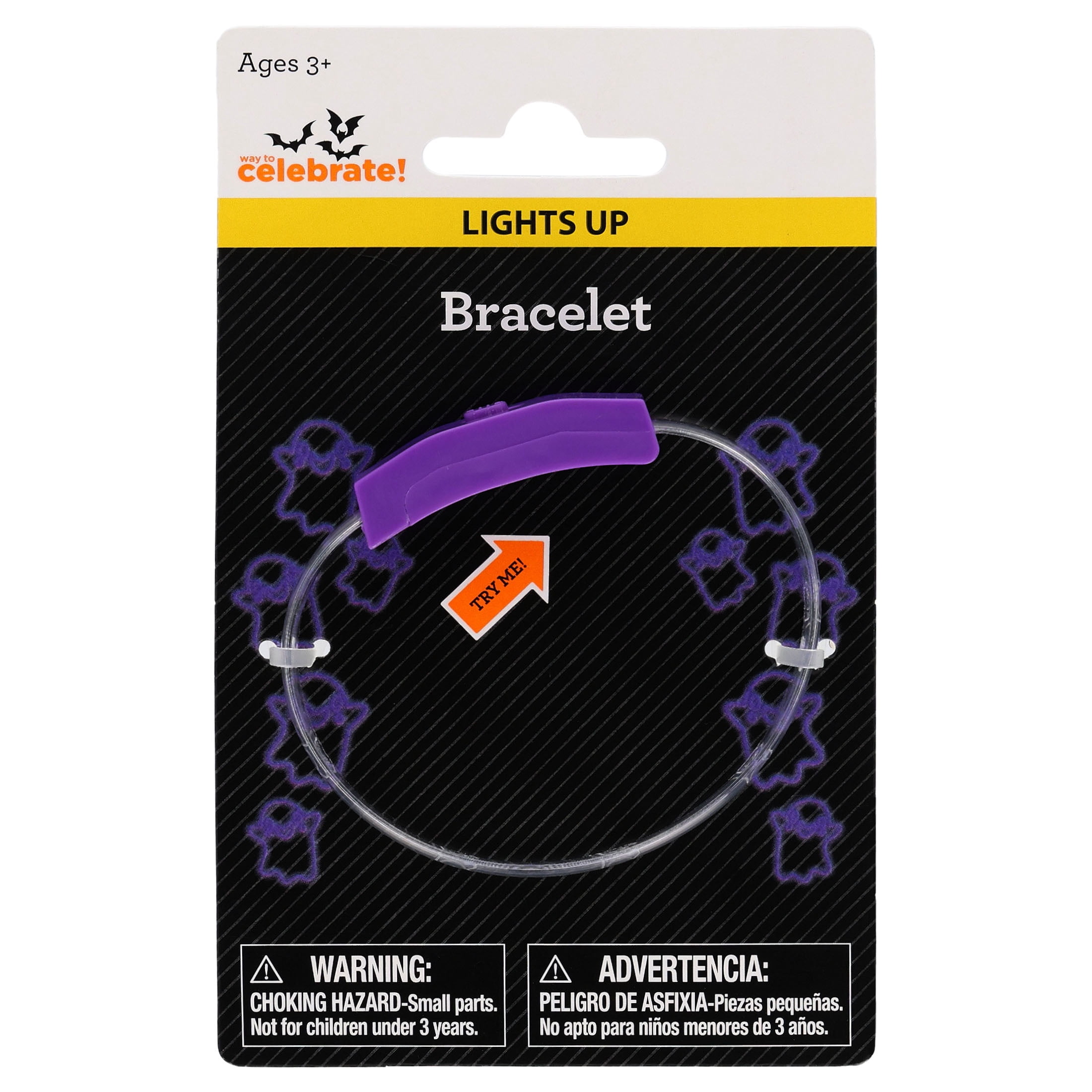 Light-Up Ghost Bracelet, Purple, Halloween by Way To Celebrate