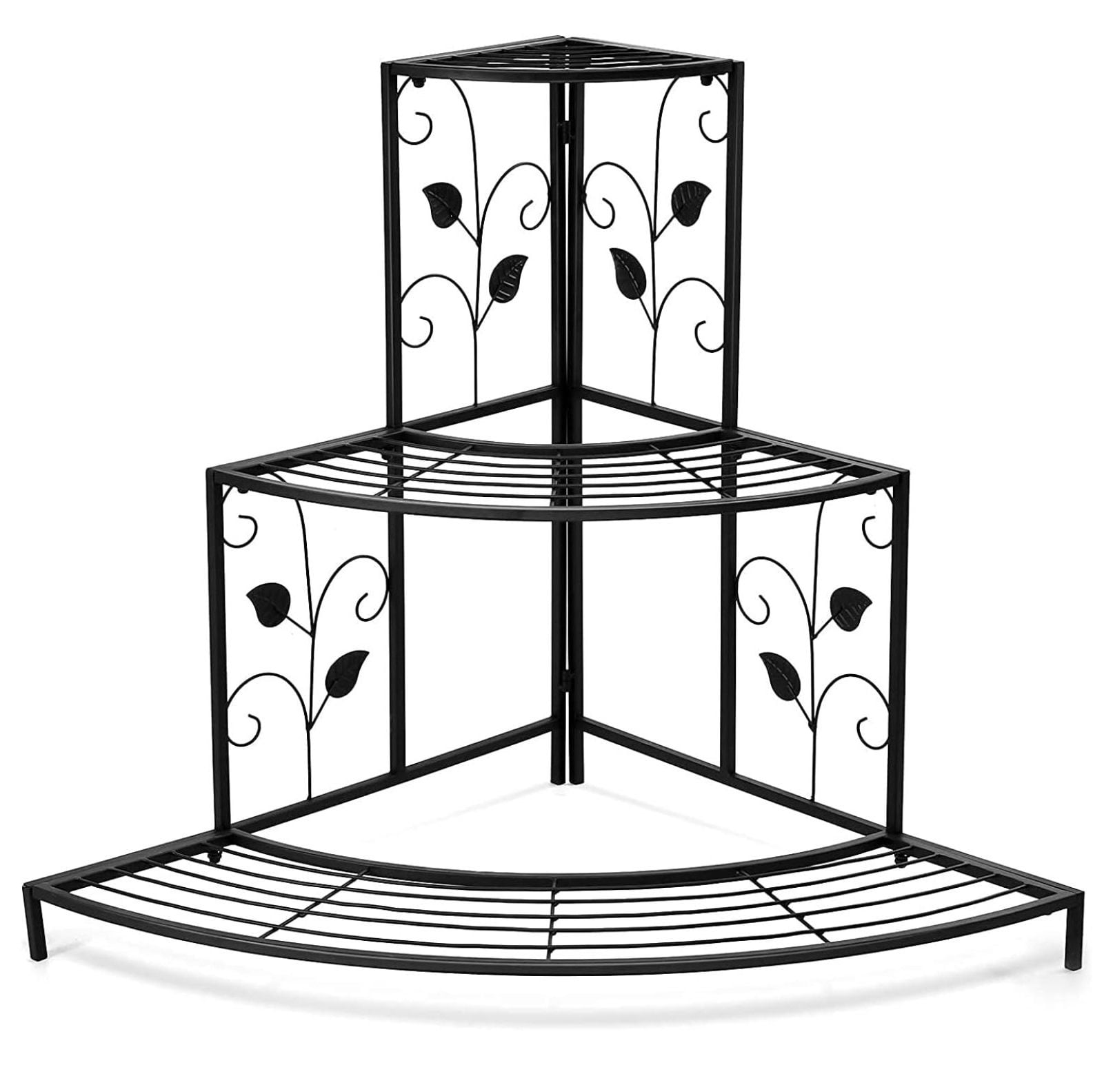 LUARANE 3 Tiers Corner Shelf Metal Plant Stand, Stair-Step Circular ...