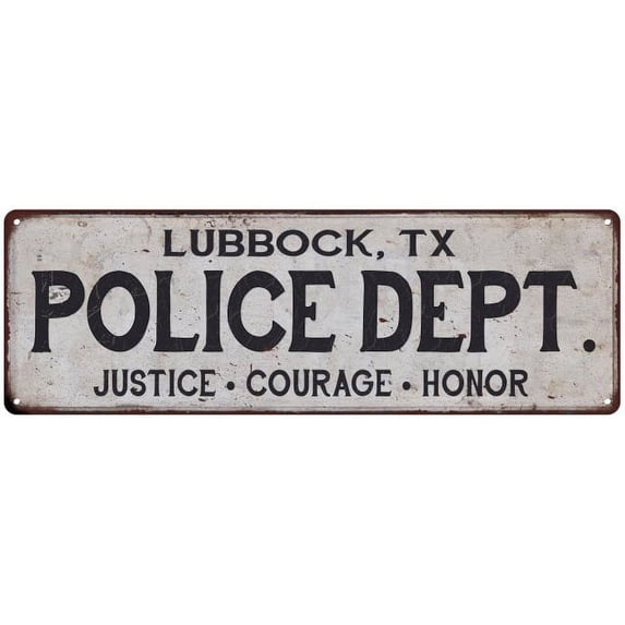 LUBBOCK, TX POLICE DEPT. Home Decor Metal Sign Gift 8x24 108240012074