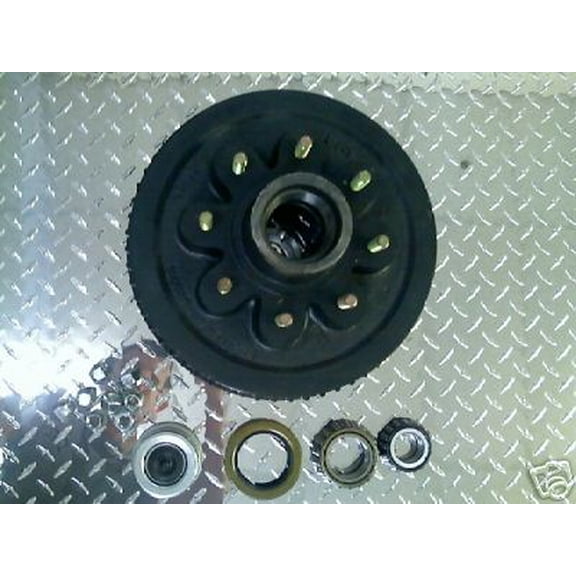 LUBED 12" Brake Drum Hub Assembly 6 7K Trailer Axle 92865AAL ROCKWELL LIP