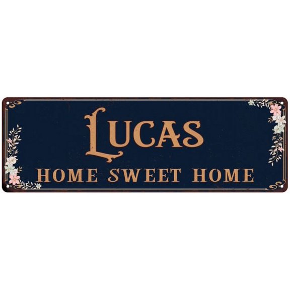 LUCAS Home Sweet Home Victorian Look 8x24 Metal Sign 108240046206