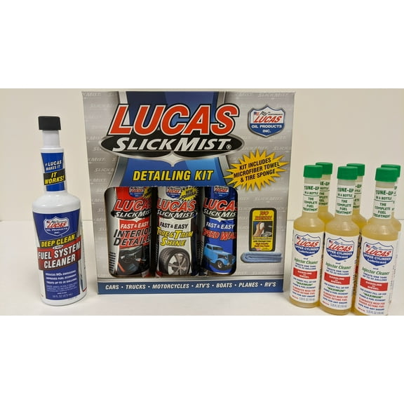 LUCAS OIL Complete Cleaning Bundle, Fuel Cleaner Slick Mist Kit & Injector Fluid