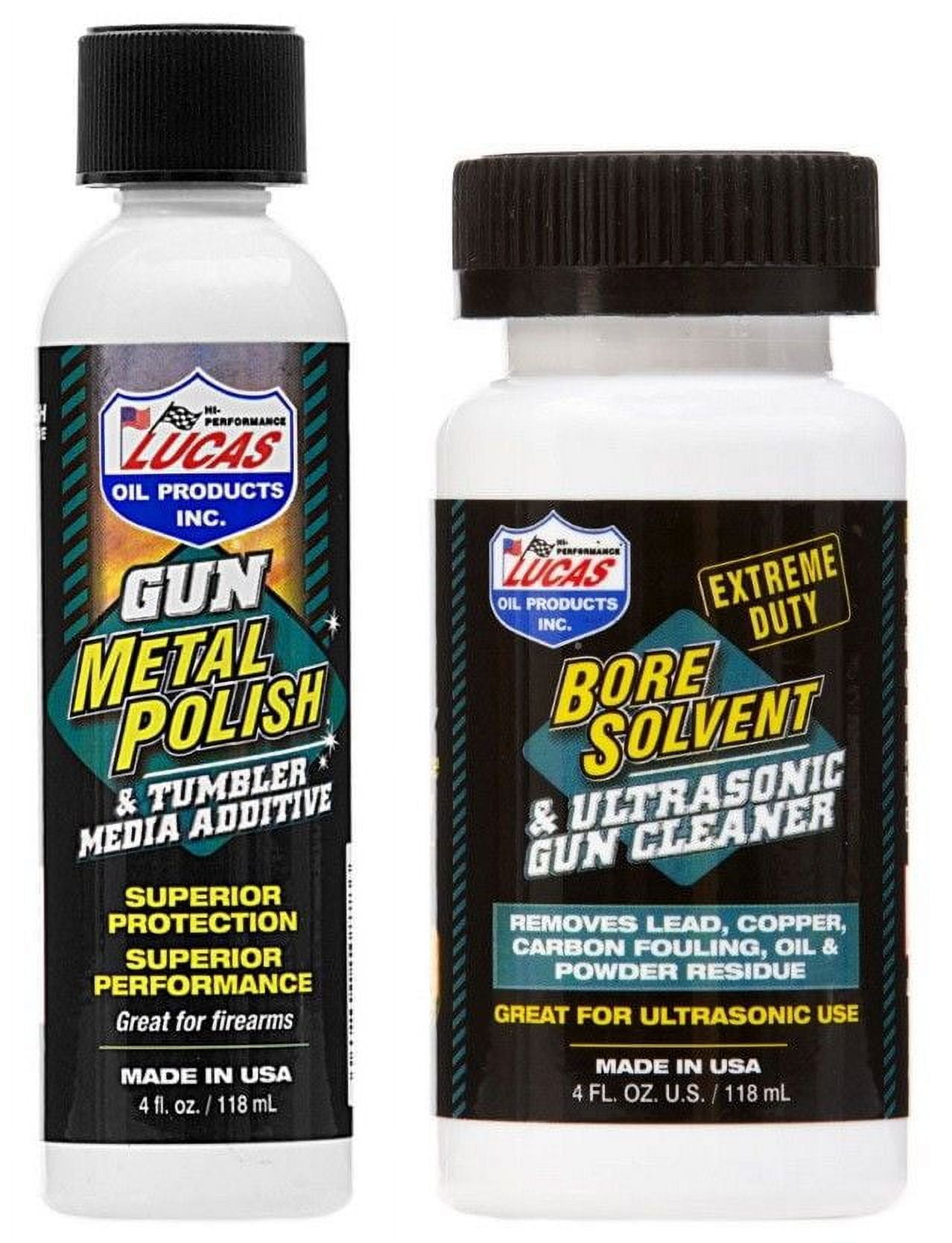 LUCAS OIL Gun Metal Polish 10878 & Extreme Duty Bore Solvent Cleaner