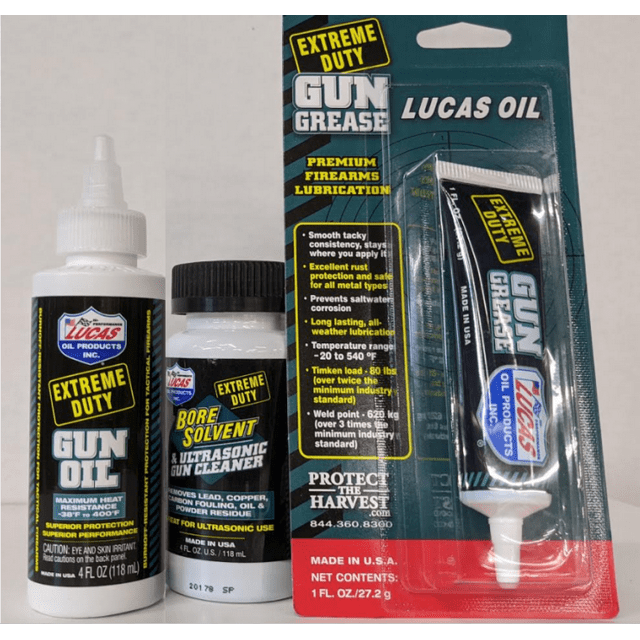 LUCAS OIL Gun Rifle Cleaning Oil Kit Bundle with Oil , Grease & Bore