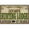 thumbnail image 1 of LUCAS'S Hunting Lodge Sign Man Cave 8x12 Metal Sign 208120085384, 1 of 1