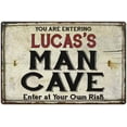 thumbnail image 1 of LUCAS'S Man Cave Sign Rustic Garage Decor Gift 8x12 Metal 108120035384, 1 of 1