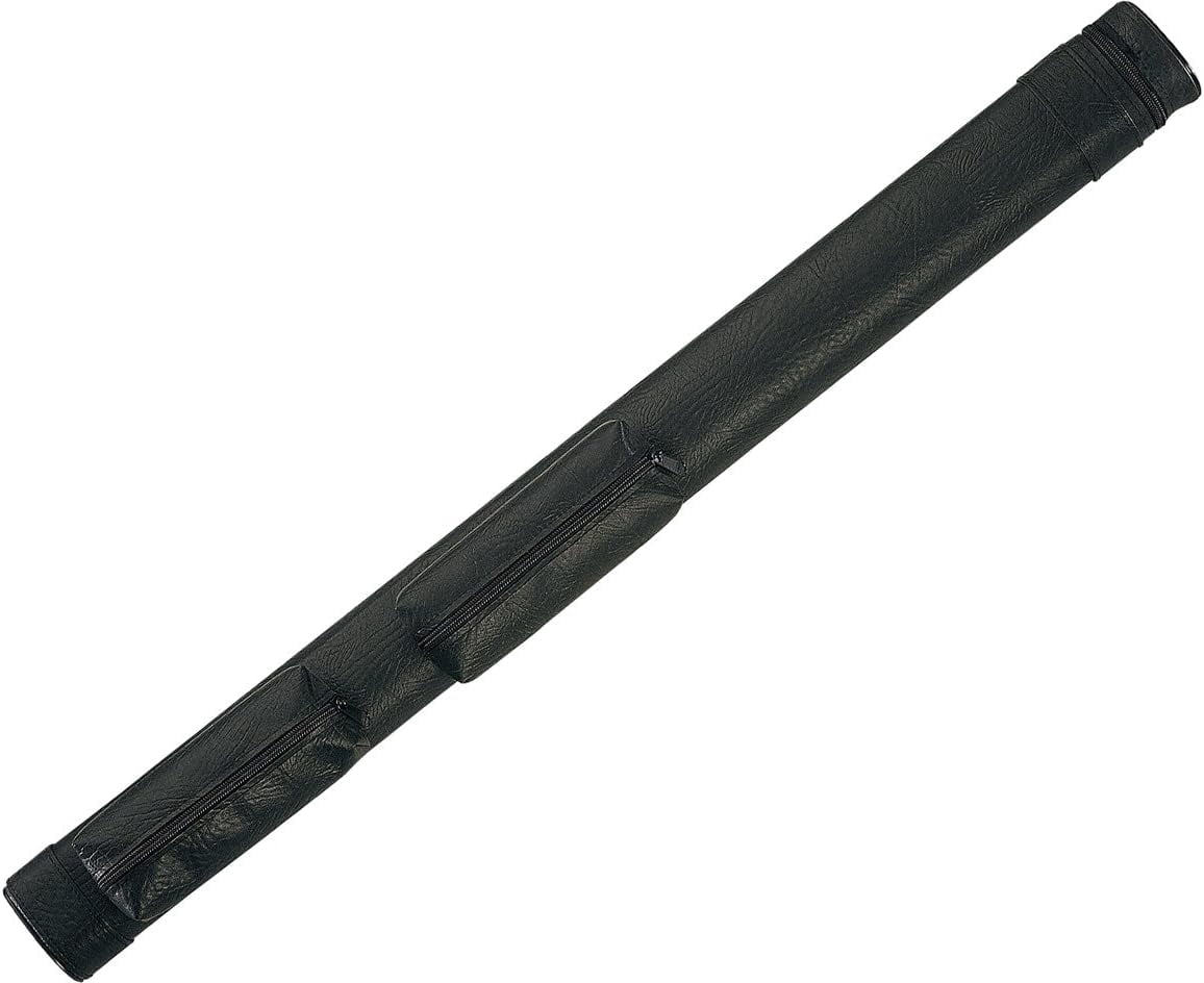 LUCASI LC11A Premium Black Hard Pool Cue Case - Holds 1 Butt + 1 Shaft, Leatherette With Carrying Strap