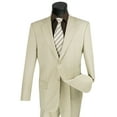 thumbnail image 1 of LUCCI Men's Beige 2-Button Classic-Fit Poplin Polyester Suit - NEW - 38S, 1 of 3