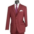 thumbnail image 1 of LUCCI Men's Burgundy 2-Button Classic-Fit Poplin Polyester Suit - NEW - 54R (Big & Tall), 1 of 3