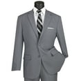 thumbnail image 1 of LUCCI Men's Gray 2-Button Classic-Fit Poplin Polyester Suit - NEW - 36S, 1 of 3