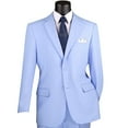 thumbnail image 1 of LUCCI Men's Light Blue 2-Button Classic-Fit Poplin Polyester Suit - NEW - 46S, 1 of 3