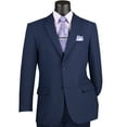 thumbnail image 1 of LUCCI Men's Navy Blue 2-Button Classic-Fit Poplin Polyester Suit - NEW - 50R (Big & Tall), 1 of 3