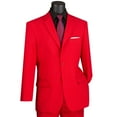 thumbnail image 1 of LUCCI Men's Red 2-Button Classic-Fit Poplin Polyester Suit - NEW - 62L (Big & Tall), 1 of 3