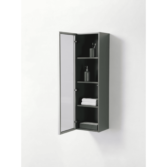 LUCE 13" FOREST GREEN/GLASS WALL MOUNT MODERN BATHROOM SIDE CABINET