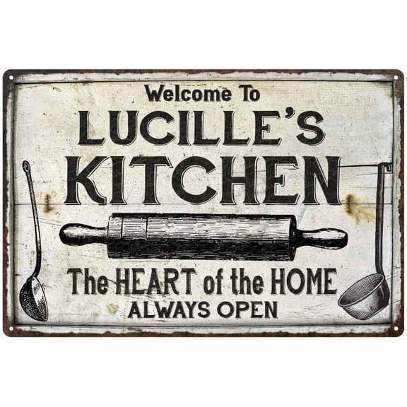 LUCILLE'S Kitchen Farmhouse Sign Gift 8x12 Metal 108120033148