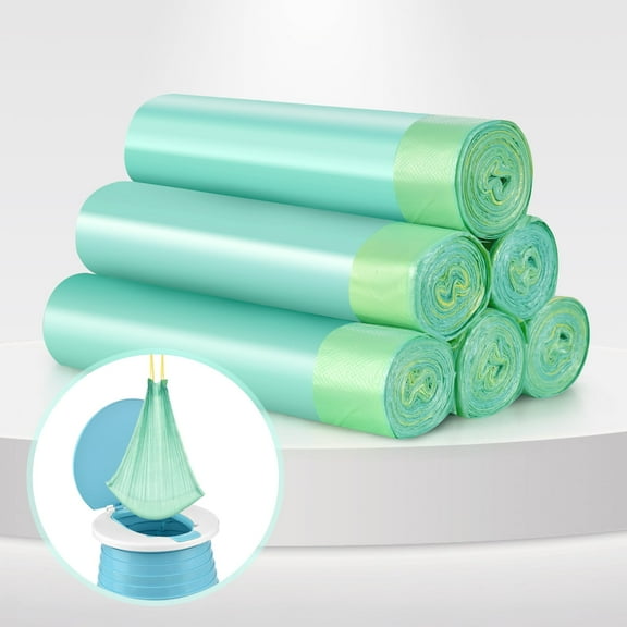 LUCKDEE Portable Travel Potty Chair Liners Bags Universal with Drawstring for Toddler Potty Training Toilet Seat Disposable Cleaning Bag for Kids Toddler Pet Outdoors-90 PCS(18 * 20INCH) Green, Unisex