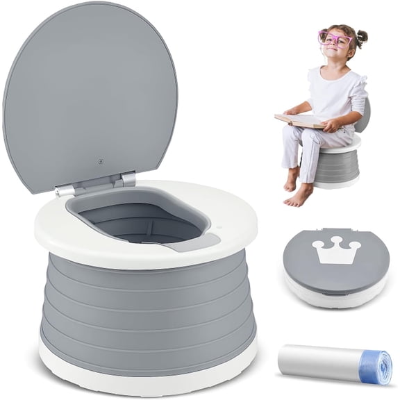 LUCKDEER Portable Potty for Kids Travel - Foldable Training Toilet Chair with Storage Bags, Potty Training Toilet for Outdoor and Indoor