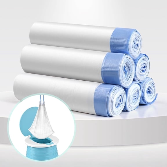 LUCKDEER Potty Chair Liners Disposable, Drawstring Training Toilet Seat Liner Bags Cleaning Bag for Kids Toddler Pet Outdoors-90 PCS(18 * 20INCH) White, Unisex