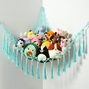 LUCKDEER Stuffed Animal Hammock Macrame Boho Plush Toy Net Hammock for Stuffed Animals with Light Pet Net for Stuffed Animals Corner Hanging Stuffed Animal Storage Holder Teddy Bear Net Kids Room