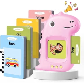 LUCKDEER Talking Flash Cards for 1 2 3 4 5 6 Year Old, Educational Interactive Speaking Flash Card, Montessori Learning Toys with 224 Sight Words, Pink