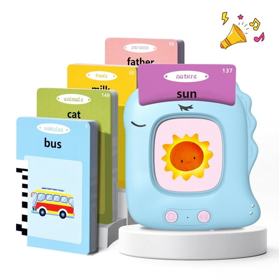 LUCKDEER Talking Flash Cards for 1 2 3 4 5 6 Year Old, Educational Interactive Speaking Flash Card, Montessori Learning Toys with 224 Sight Words, Blue
