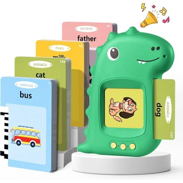 LUCKDEER Talking Flash Cards with 224 Sight Words, Montessori Toys, Learning Educational Gifts for Age 1-5 Years Old, Green