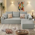 thumbnail image 1 of LUCKHAO 107" L-Shaped Cloud Sectional Sofa with Chaise,Modular Corduroy Upholstered Couch with Deep Seat,No Assembly Required,Modern Sofa for Living Room & Bedroom,Grey, 1 of 8