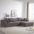 thumbnail image 1 of Modern Grey Chenille Upholstered Sectional Sofa Couch Set - 108" L-Shaped Modular Living Room Sofa with 6 Pillows, Free Combination, Comfortable Foam Fill, Right Chaise, 1 of 20