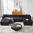 thumbnail image 1 of LUCKHAO 126-inch U-Shaped Oversized Symmetrical Sectional Sofa Couch with 2 Wide Chaises Longue and 2 Pillows ,Classic Chesterfield Button Tufted Chenille Sofa&Couch, 1 of 19