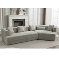 thumbnail image 1 of LUCKHAO 128" Modular Sectional Sofa Couch , Modern Minimalist Sleeper Sofa Set, Comfy Upholstered L-Shape Deep Seat Cloud Couch , for Living Room, Office, No assembly required Compression sofa, 1 of 21