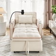 thumbnail image 1 of LUCKHAO 3-in-1 Sofa Bed, Convertible Sleeper Chair Sofa Bed, Pull Out Chair Bed with USB Ports and Type-C port on ,Modern Velvet Sofa Chair Sleeper Bed ,Single Lounge Armchair, 1 of 8