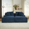 thumbnail image 1 of LUCKHAO Oversized 79" Chaise Lounge Chair, Boneless Cloud Couch Sleeper with 3 Pillows, Ergonomic Design, No Assembly Required, Corduroy LoveseatK,Blue, 1 of 7