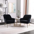 thumbnail image 1 of LUCKHAO Modern Velvet Barrel Accent Armchair Set of 2 for Living Room, Bedroom, Office, 1 of 6