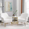 thumbnail image 1 of LUCKHAO  Accent Chair Set of 2,Modern Mid Century Velvet Sherpa Armchair,Comfy Arm Chair for Living Room Bedroom Office Waiting Room,Barrel Chairs, 1 of 9
