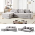 thumbnail image 1 of LUCKHAO L-Shaped Sectional Couches for Living Room with Memory Foam & Steel Frame - No Assembly Convertible Sofa Bed, Corduroy Fabric Compression Sofa, Modular Couch for Bedrooms,Home Theater, 1 of 12