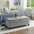 thumbnail image 1 of LUCKHAO Large Upholstered Storage Ottoman,End of Bed Bench,Flip Top Entryway Bench,Tufted Foot Rest Stool,Can Used as Tea Table,Vanity Bench,Livingroom Chair, 1 of 8